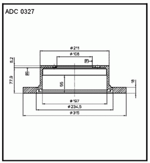 Диск тормозной ADC0327 ALLIED NIPPON