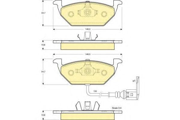 Комплект тормозных колодок, диско 6113865 GIRLING