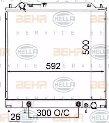 Радиатор, охлаждение двигател 8MK 376 724-761 HELLA