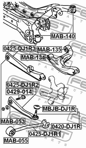 Сайлентблок MAB-053 FEBEST