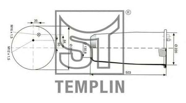 Кожух пневматической рессоры 040606106950 TEMPLIN