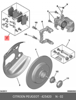 Колодки тормозные дисковые 4254 20 CITROEN PEUGEOT