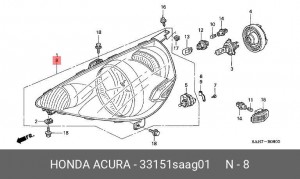 Основная фара 33151SAAG01 HONDA