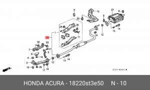Средний глушитель выхлопных газов 18220ST3E50 HONDA