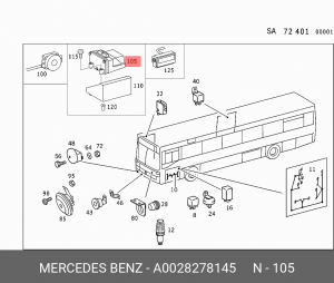 Устройство зажигания, газоразрядная лампа A0028278145 MERCEDES BENZ