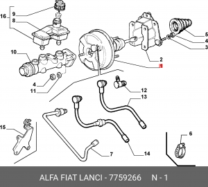 Усилитель тормозной системы 7759266 ALFA FIAT LANCIA