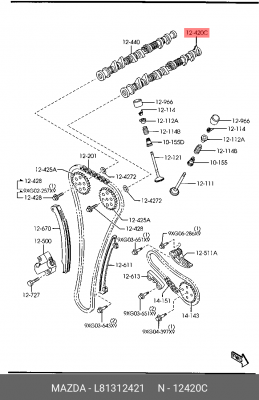 Распредвал L81312421 MAZDA