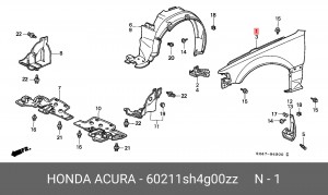 Крыло 60211SH4G00ZZ HONDA