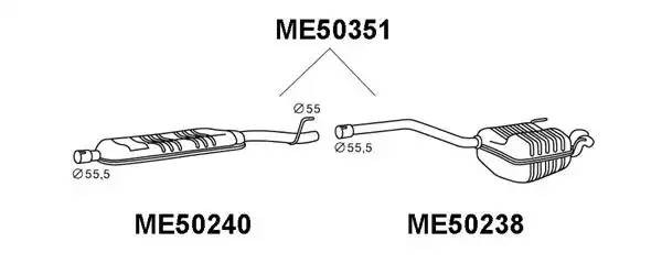 Глушитель выхлопных газов конечный ME50238 VENEPORTE