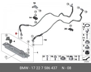 Трубка масляного радиатора АКПП 17 22 7 586 437 BMW