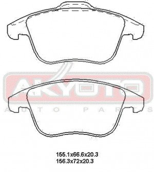 Колодки тормозные дисковые AKD-0462 AKYOTO