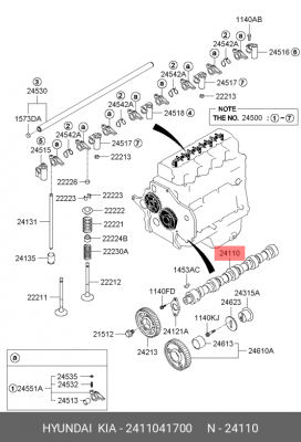 Распредвал 2411041700 HYUNDAI KIA