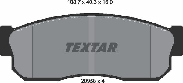 Комплект тормозных колодок, диско 2095802 TEXTAR