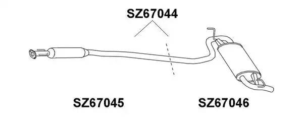 Глушитель выхлопных газов конечный SZ67044 VENEPORTE