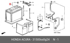 Батарея аккумуляторная 31500SS0G24 HONDA