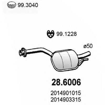 Средний глушитель выхлопных газов 286006 ASSO