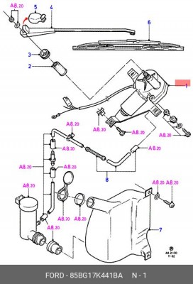 Двигатель стеклоочистителя 85BG-17K441-BA FORD