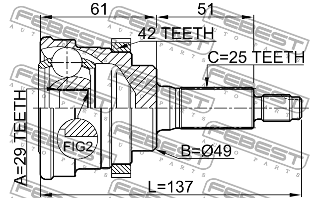 ШРУС 0710-029A42 FEBEST