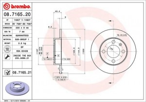 Тормозной диск 08.7165.20 BREMBO