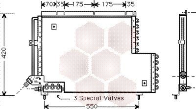 Конденсатор, кондиционер 59005081 VAN WEZEL