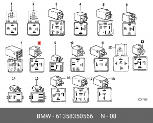 Реле, рабочий ток 61 35 8 350 566 BMW