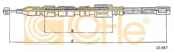 Трос ручного тормоза 10987 COFLE