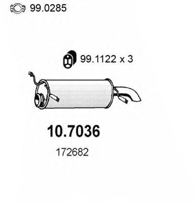 Глушитель выхлопных газов конечный 107036 ASSO