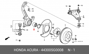 Комплект подшипника ступицы колеса 44300SG0008 HONDA