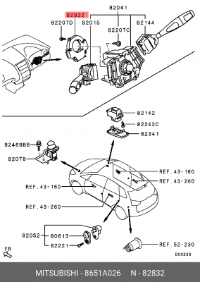 Датчик угла поворота 8651A026 MITSUBISHI