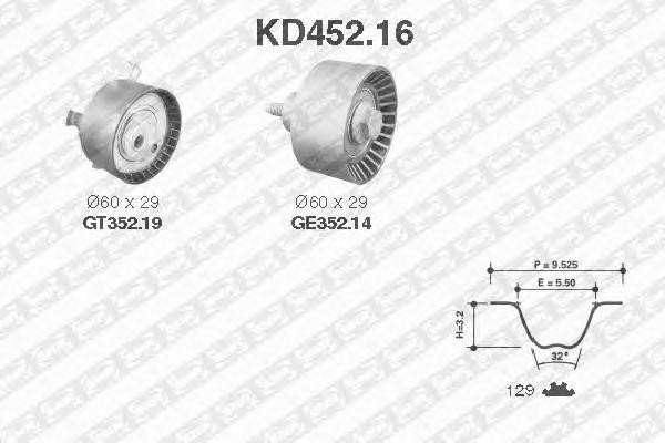 Комплект ремня ГРМ KD45216 NTN SNR