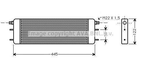 масляный радиатор, двигательное масло MS3249 AVA