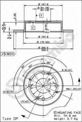 Тормозной диск 08.5803.20 BREMBO