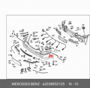 Облицовка бампера A2038853125 MERCEDES BENZ
