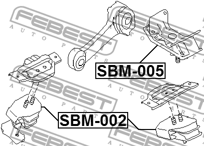 Подушка двигателя SBM-005 FEBEST