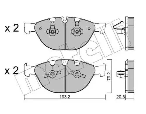 Комплект тормозных колодок, диско 22-0772-0 METELLI