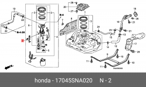 Насос электрический топливной системы в сборе 17045SNA020 HONDA
