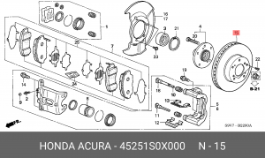 Тормозной диск 45251-S0X-000 HONDA