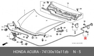 Трос замка открывания капота 74130S10A11ZB HONDA