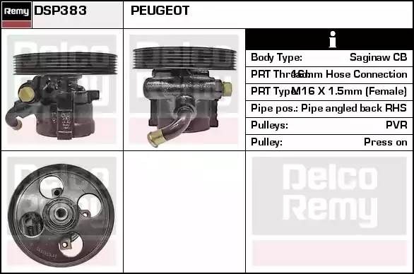 Гидравлический насос, рулевое управление DSP383 DELCO REMY