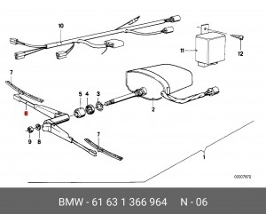 Рычаг стеклоочистителя, система очистки фар 61 63 1 366 964 BMW