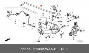 Стабилизатор поперечной устойчивости 52300SWAA01 HONDA