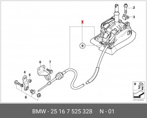 Механизм переключения передач 25 16 7 525 328 BMW