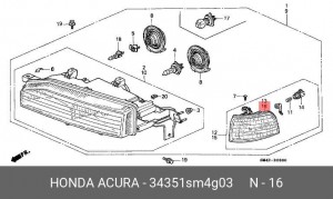 Фонарь указателя поворота 34351SM4G03 HONDA
