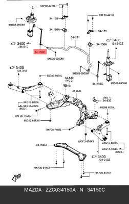 Стойка стабилизатора ZZC034150A MAZDA
