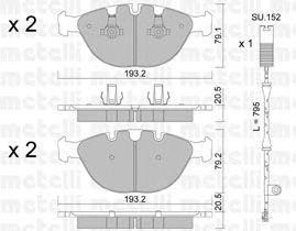 Комплект тормозных колодок, диско 2207710K METELLI