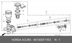 Главный тормозной цилиндр 46100SF1953 HONDA