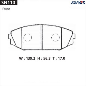 Колодки тормозные дисковые SN110 ADVICS