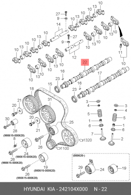 Распредвал 242104X000 HYUNDAI KIA
