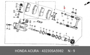 Тормозной суппорт 43230SA5982 HONDA