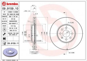Тормозной диск 09.9159.10 BREMBO